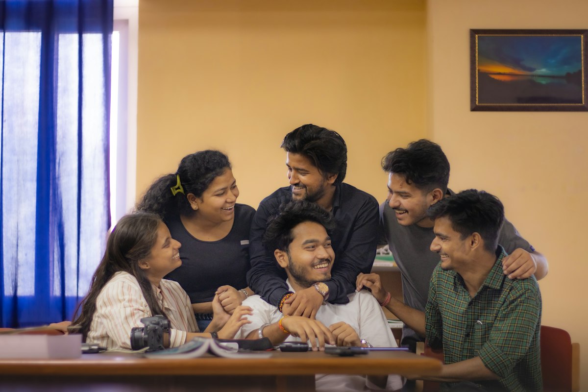 Students in a group discussion