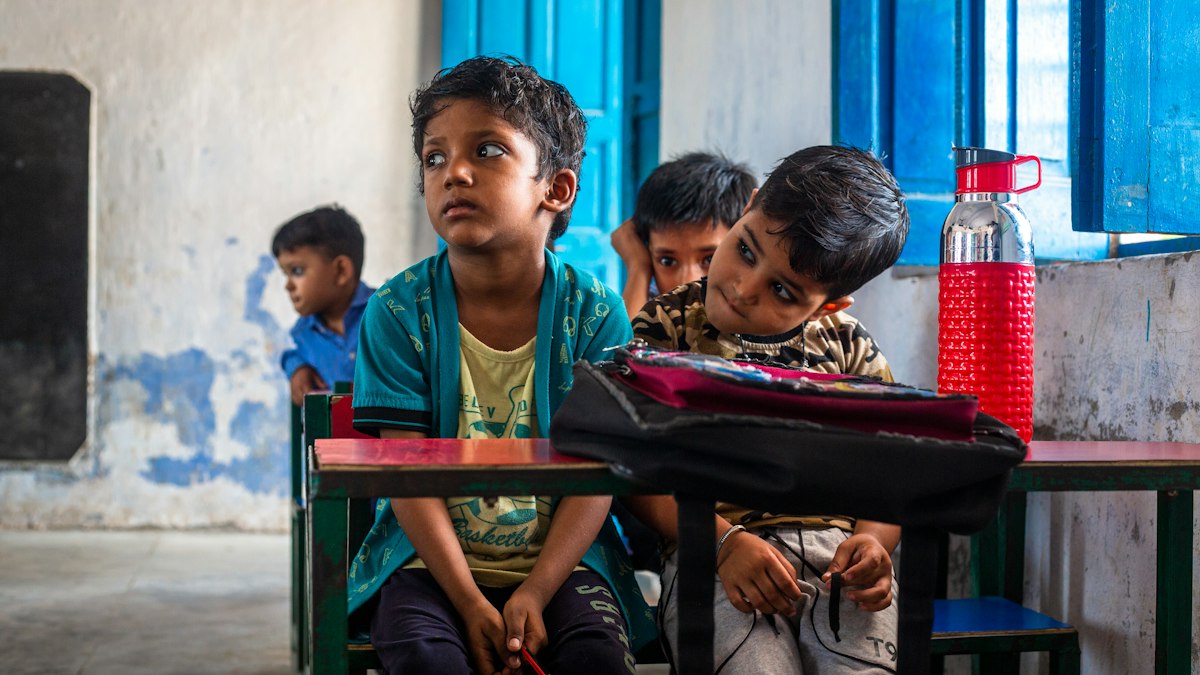 Kids at their desks