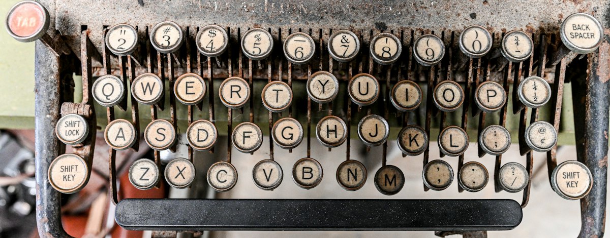 Typewriter keys close-up